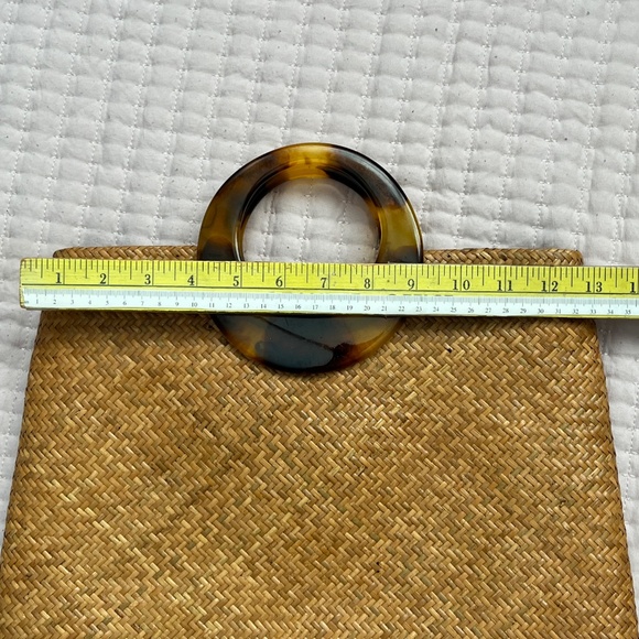 Gail DeLoach Asiaphile Woven Gator Brown Rattan Handbag Purse Clutch Vintage - Picture 6 of 13